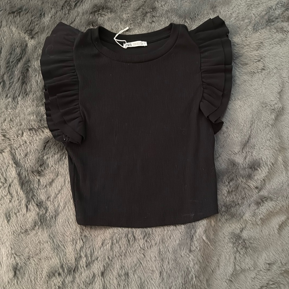 Zara Ruffle Top - Black